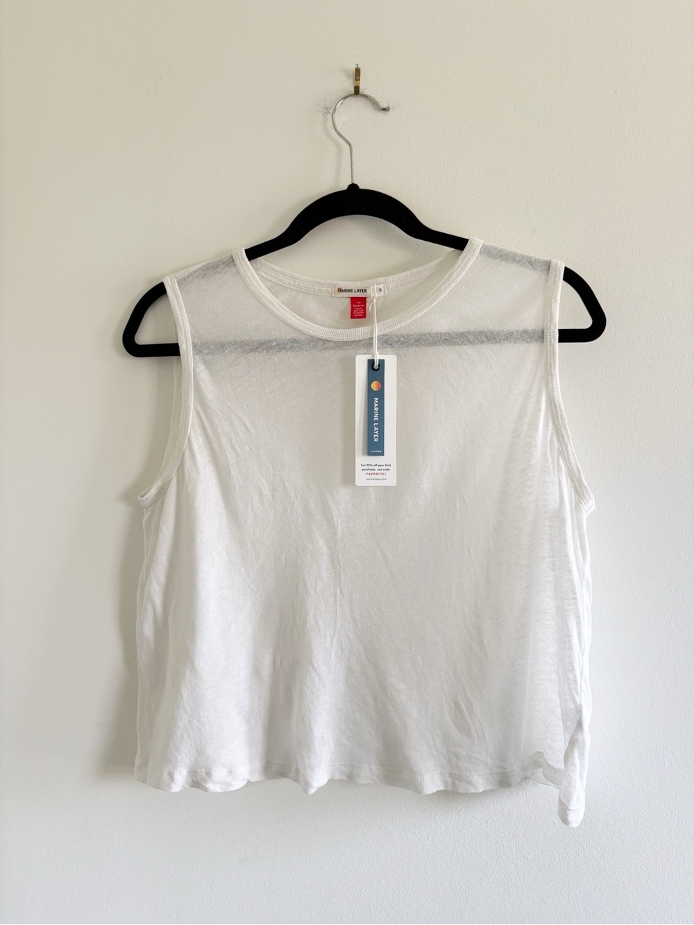 NWT Marine Layer Hemp Cotton Oversized Tank in natural size Small - Picture 3 of 6